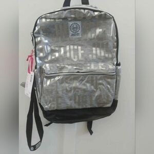 Justice Silver and Black Backpack